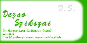 dezso szikszai business card